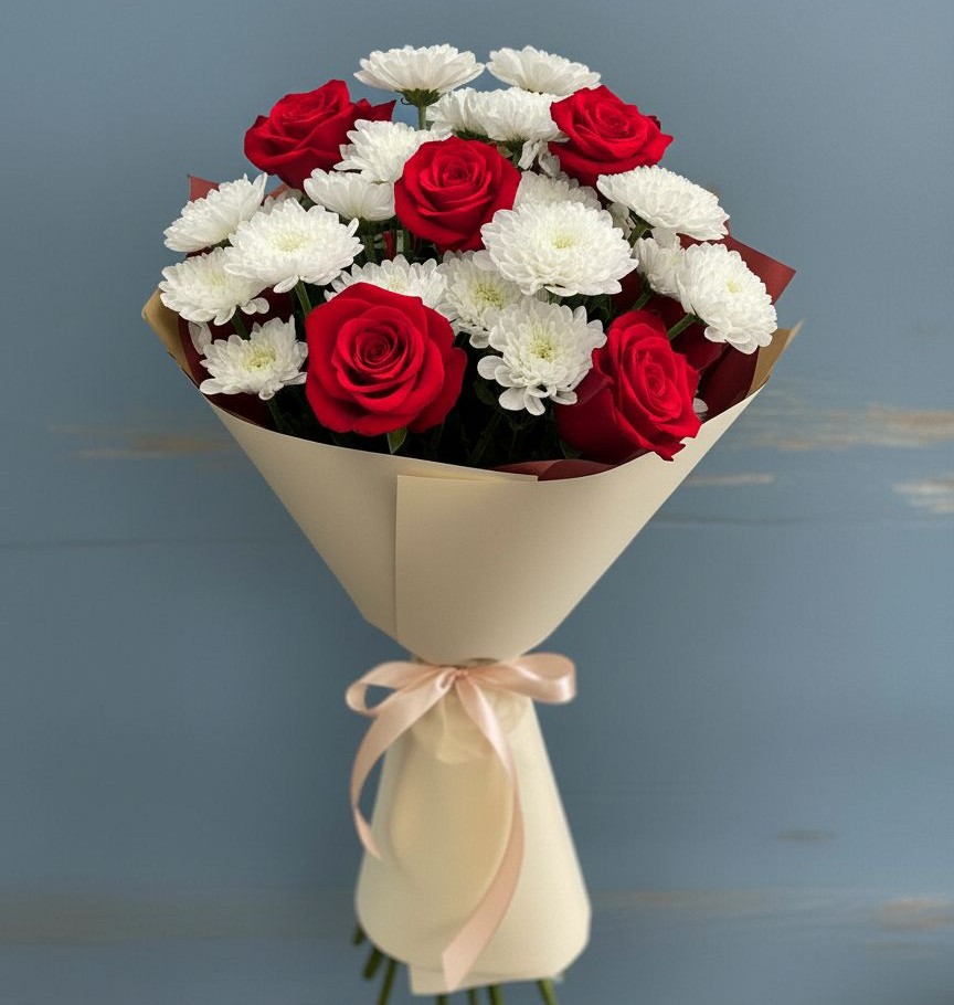 Букет цветов из: Розы и Хризантемы в Заводоуковске