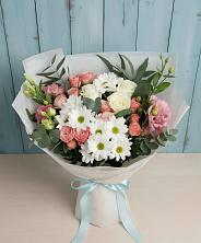 Букет цветов из:  Розы, Лизиантусы и Хризантемы в Заводоуковске