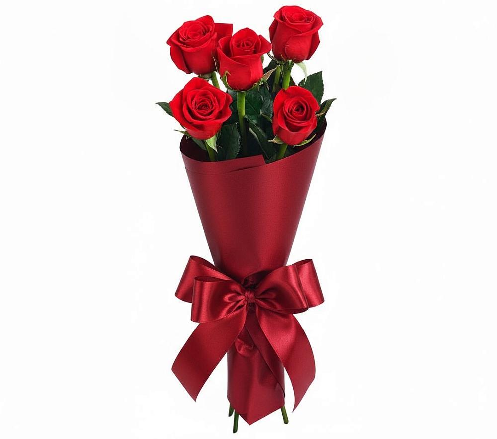Букет 5 Красных роз Эдлесс Лав в Заводоуковске