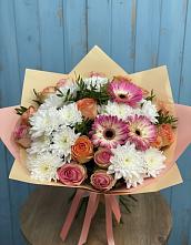 Букет цветов из:  Розы, Герберы и Хризантемы в Заводоуковске