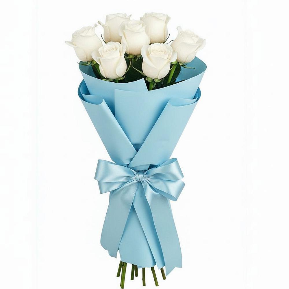 Букет 7 белых роз Проуд в Заводоуковске