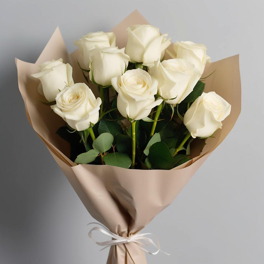 Букет 9 Белых роз Эдлесс Лав в Заводоуковске