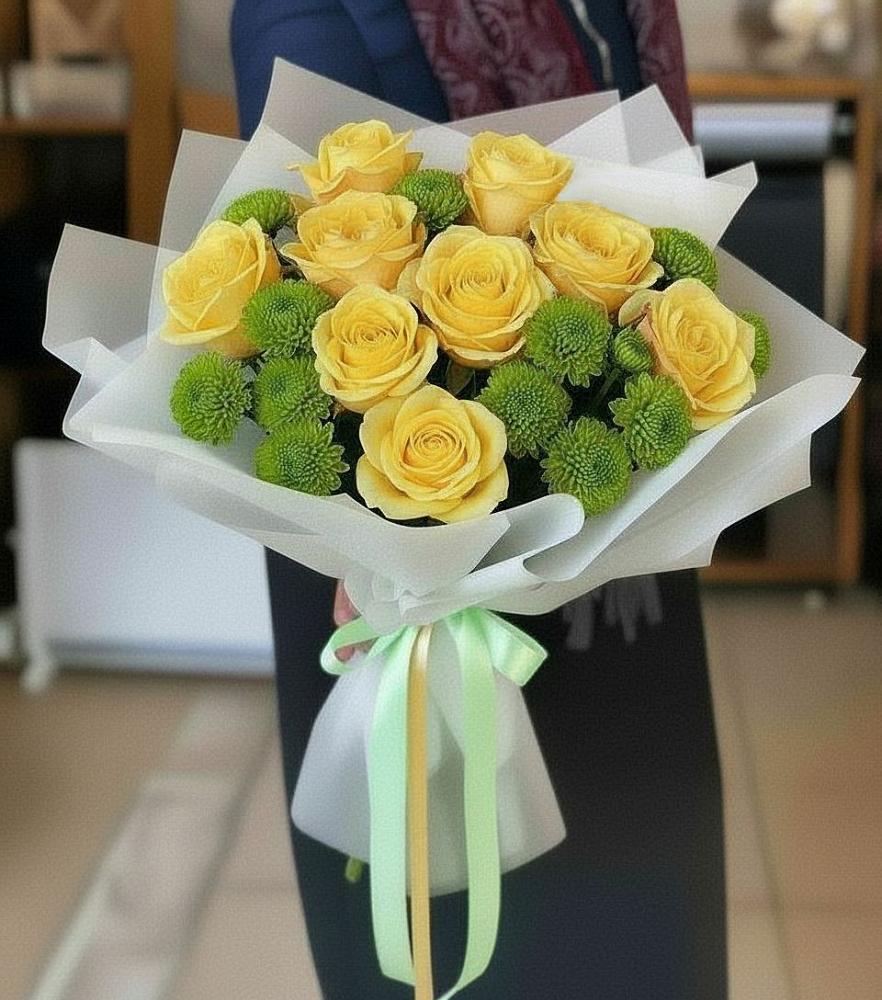 Букет цветов из: Хризантемы и Розы в Заводоуковске