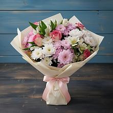 Букет цветов из:  Хризантемы, Альстромерии и Розы в Заводоуковске