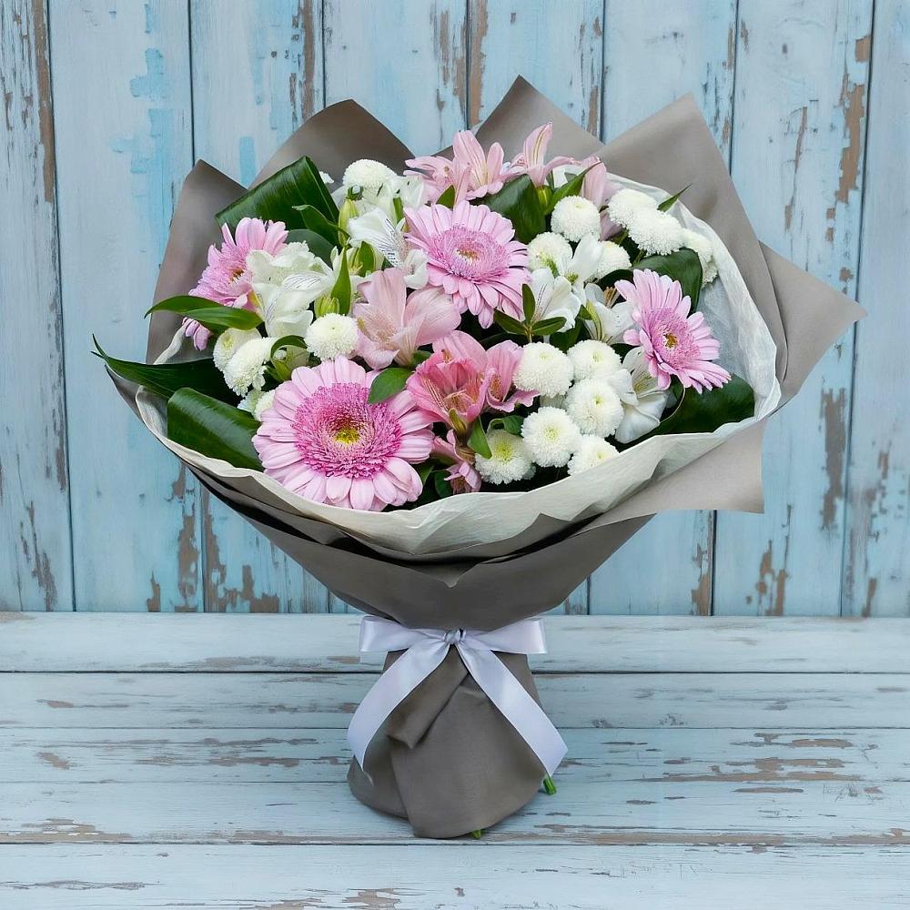 Букет цветов из: Герберы, Альстромерии и Хризантемы в Заводоуковске