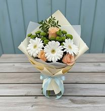 Букет цветов из:  Герберы, Розы и Хризантемы в Заводоуковске