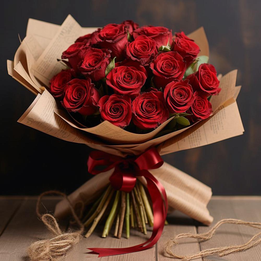 Букет 17 Красных роз Эдлесс Лав в Заводоуковске